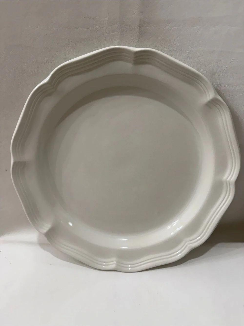 Mikasa French Countryside Ivory Scalloped Ceramic Dinner 12 In Serving Platter